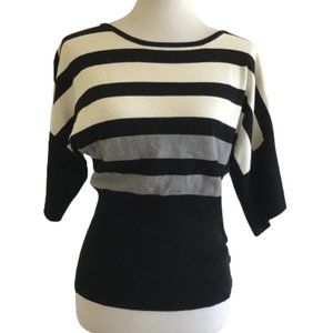 George Me Sweater Black & White Striped Top | London Rag Fine Knit Women…